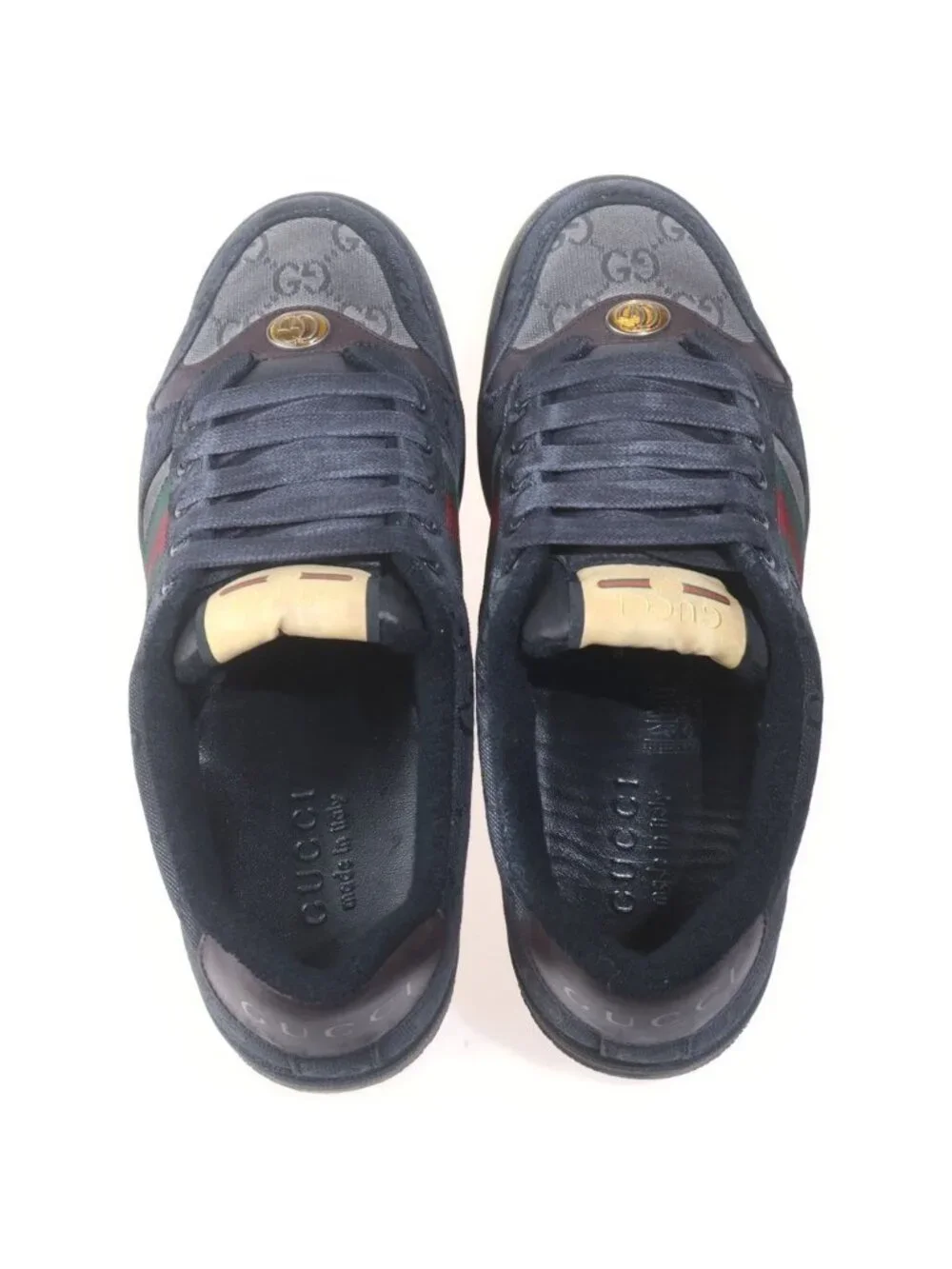 Gucci Screener GG Canvas Low Cut Sneakers Black Green